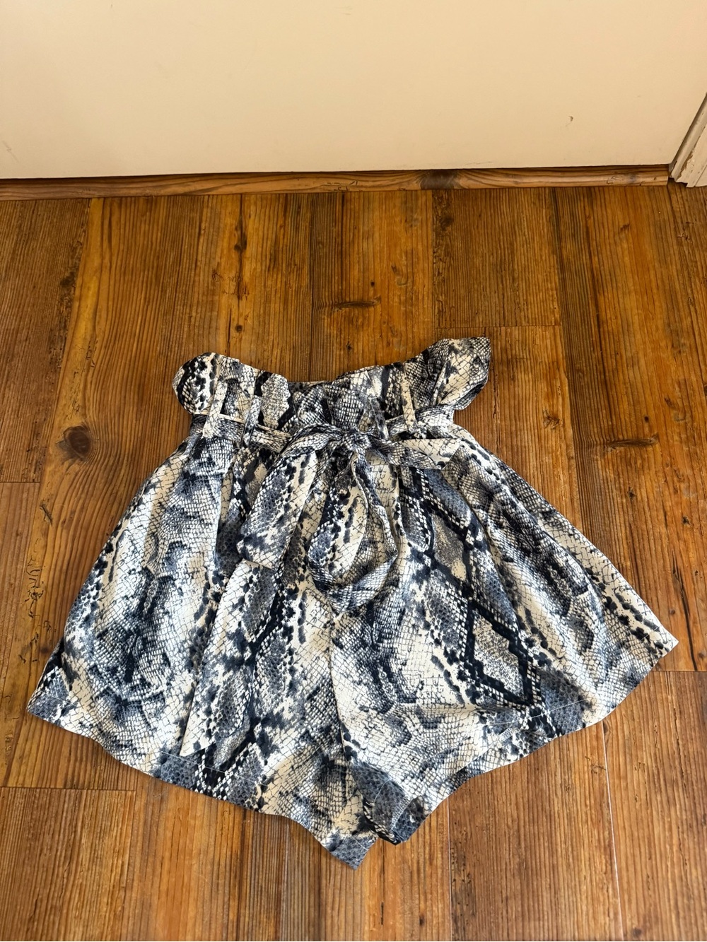 Snake Skin Print Silky Shorts
